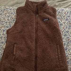 Patagonia Brown Fleece Vest with High Collar